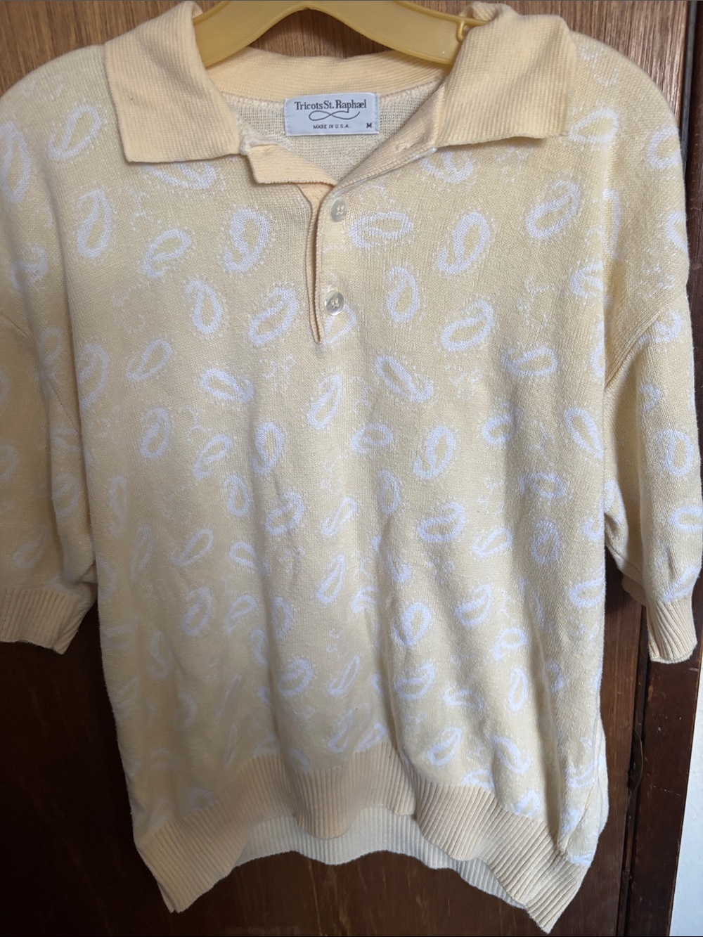 Women's Pale Yellow Polo Sweater